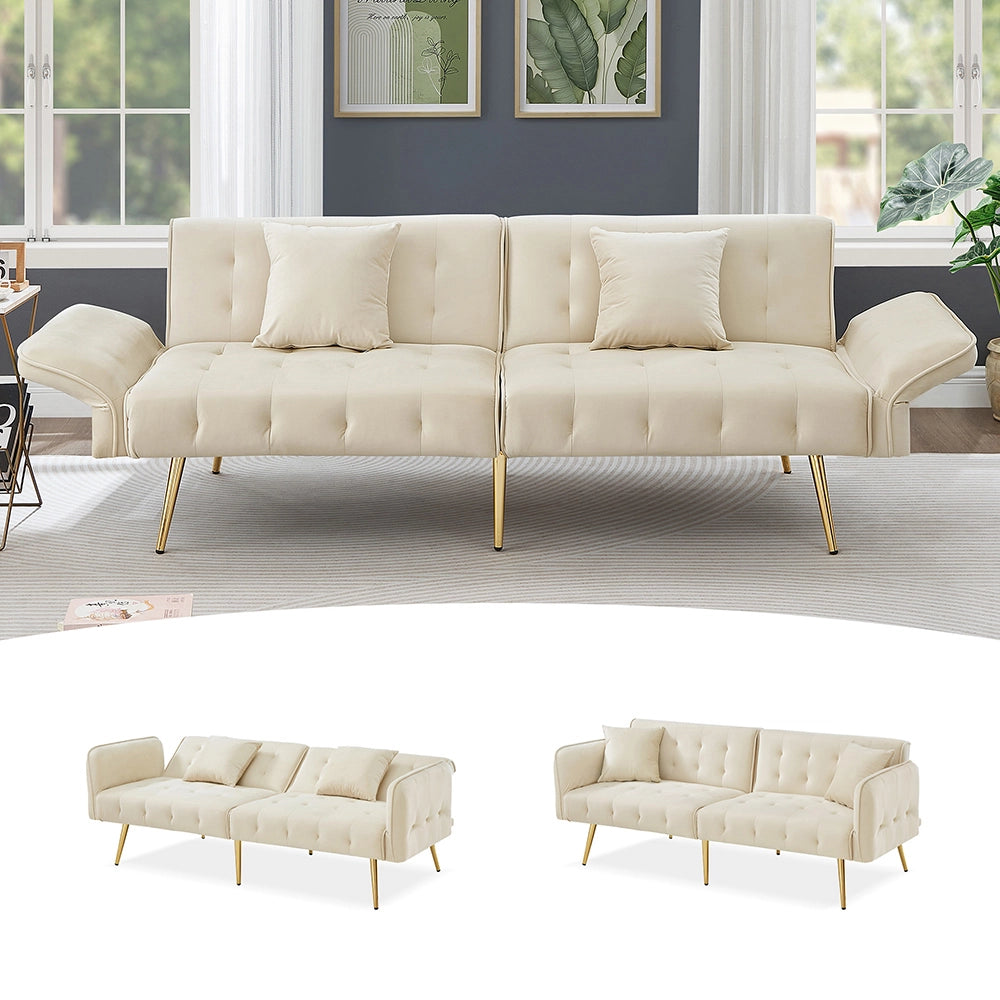 Divano letto 2 posti - Xylo - Regolabile in velluto 180x190 cm