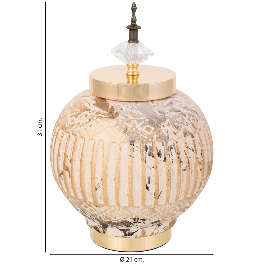 Vaso in ceramica dorata, D21x31h cm
