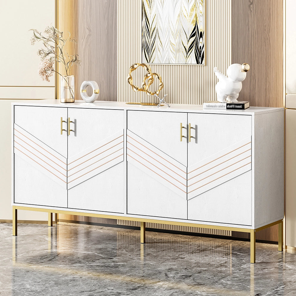 Buffet - Xylo - 4porte MDF bianco/oro regolabile