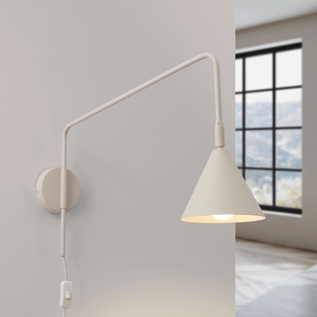 Lampada da parete NOX in acciaio beige opaco E14 10W LED design moderno