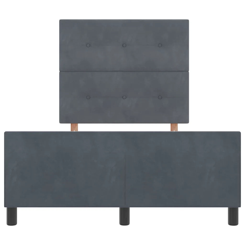 Letto a molle con testiera Grigio scuro 120 x 190 cm Velluto 3344928