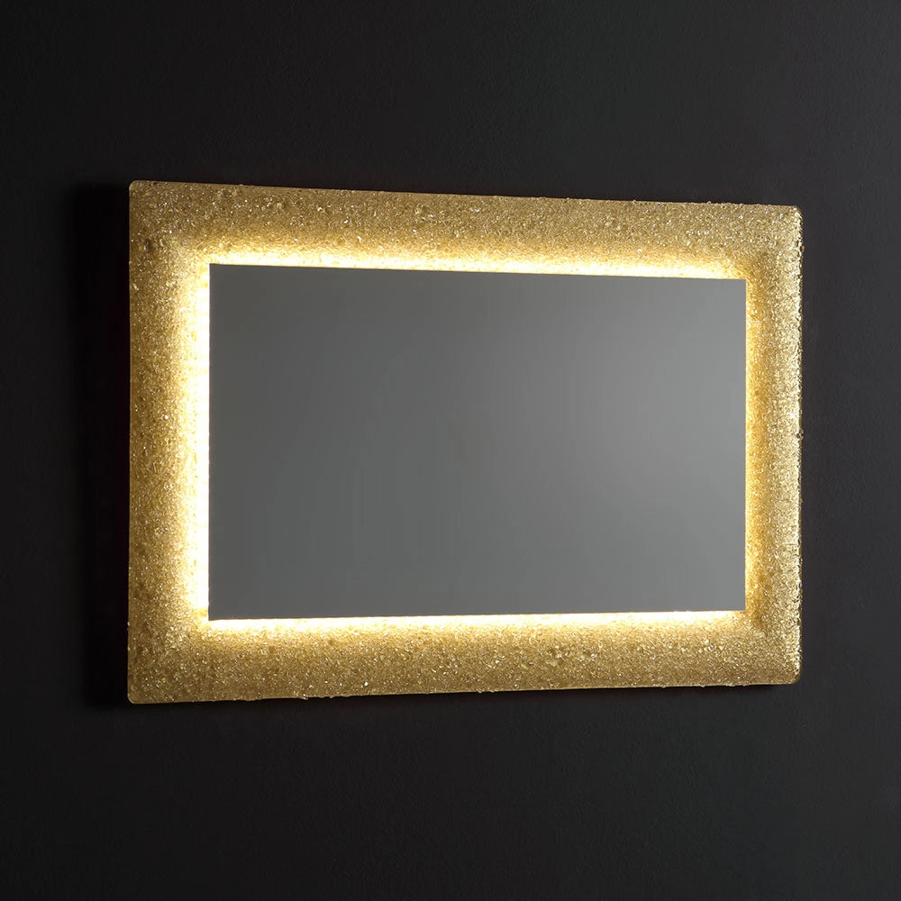 Specchio con cornice in vetro fuso 90x62