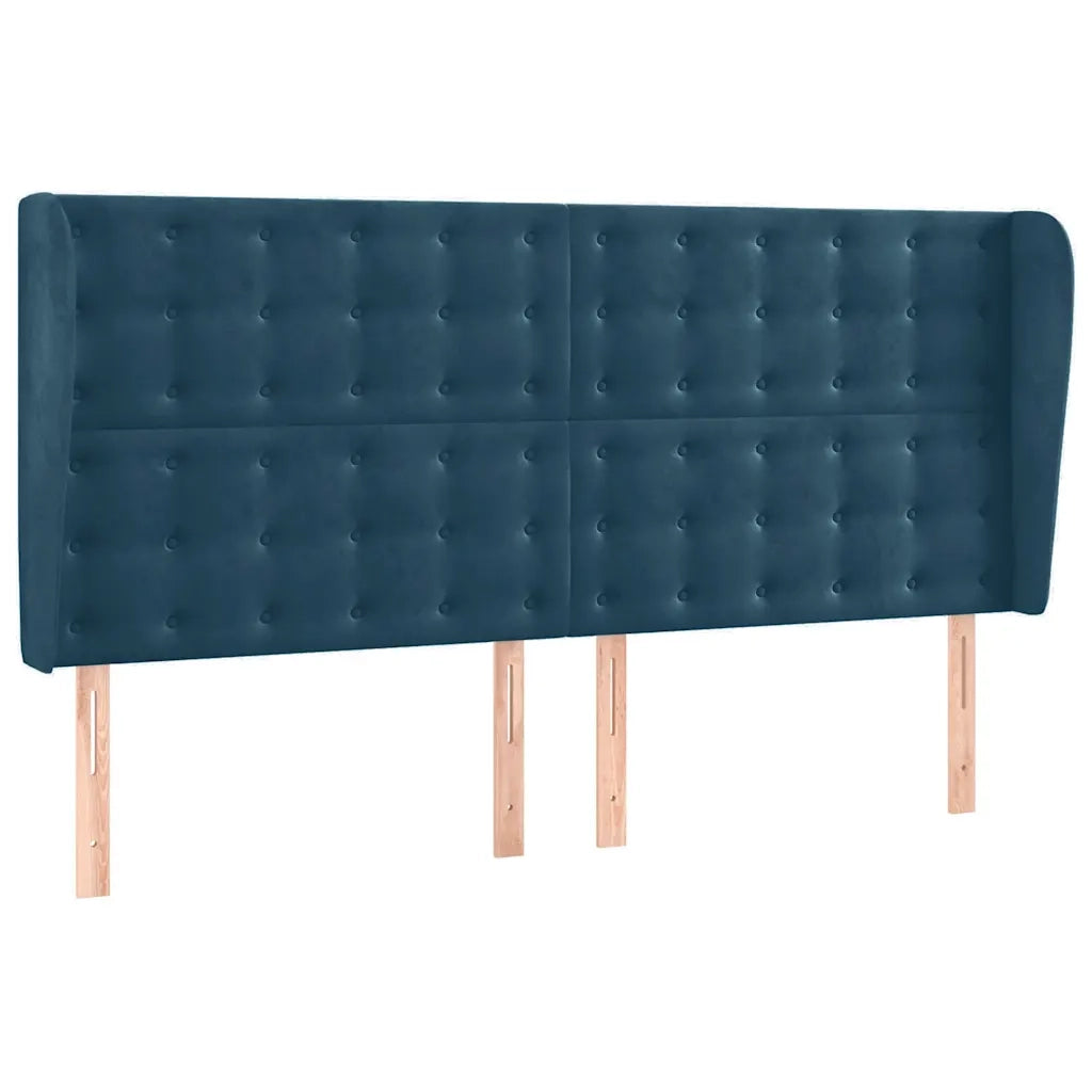 Letto a Molle con Materasso e LED Blu Scuro 200x200 cm