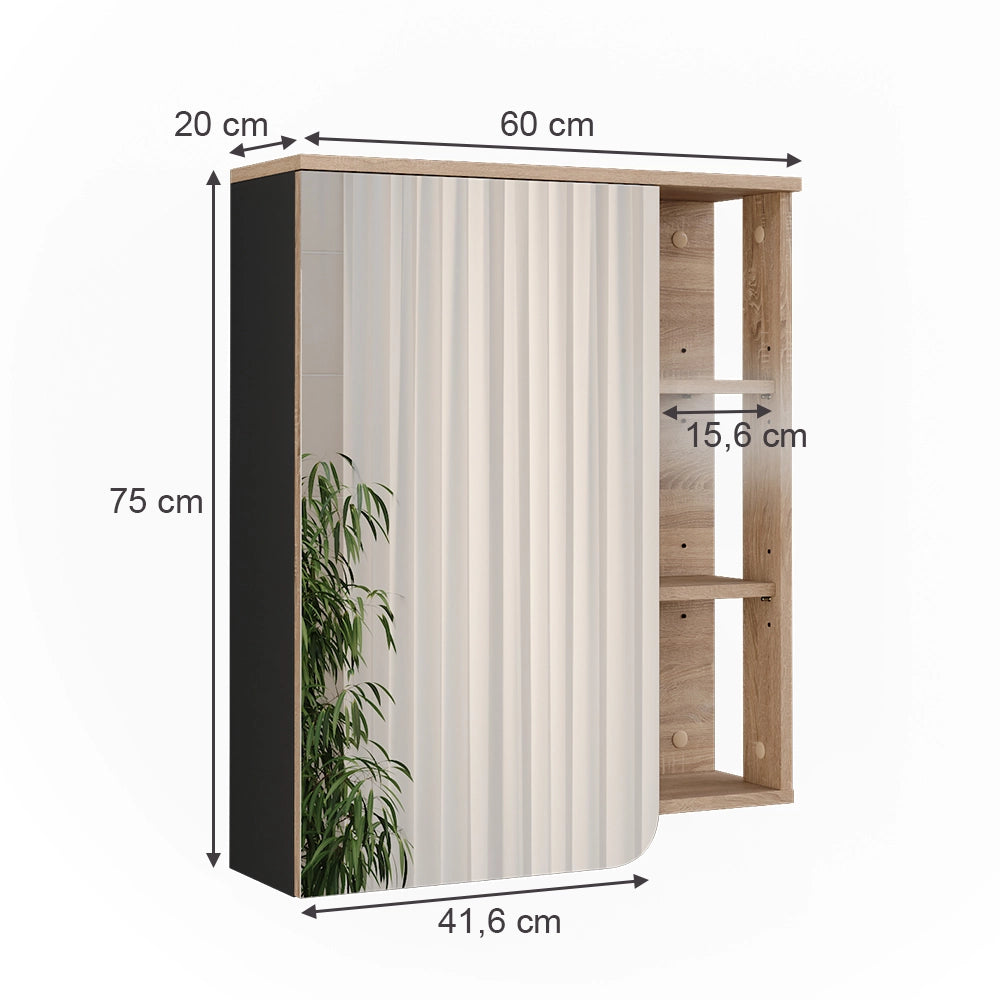 Vicco Mobile a specchio Sonoma 60 x 75 cm