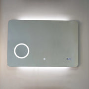 Specchio led 100x70 con lente e orologio