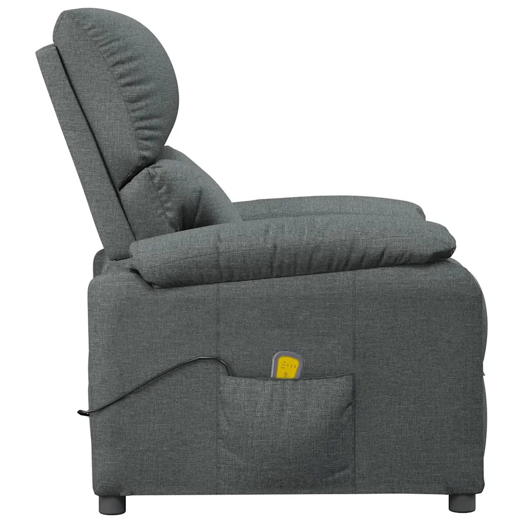 Poltrona Massaggiante Grigio Scuro in Tessuto 322457