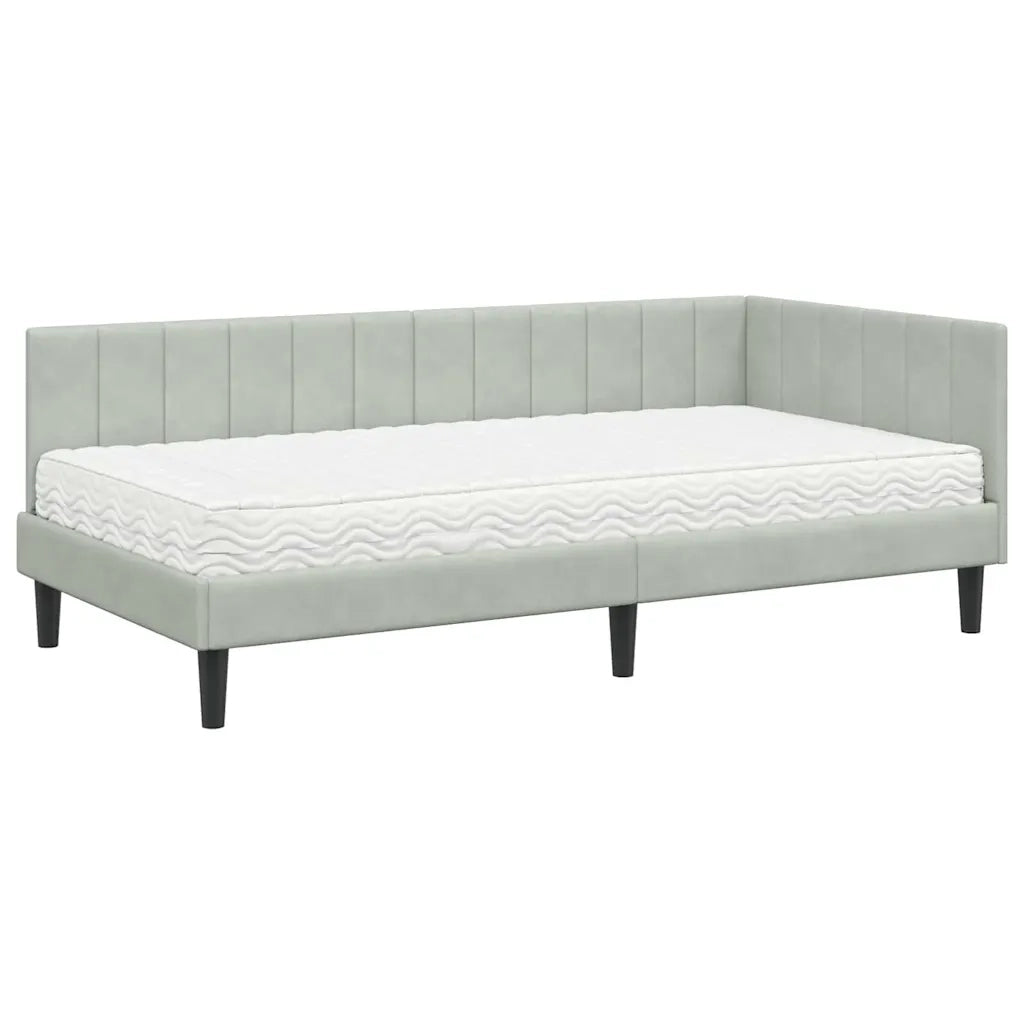 Struttura Letto Angolare con Materasso 2 pcs Grigio chiaro 3393908