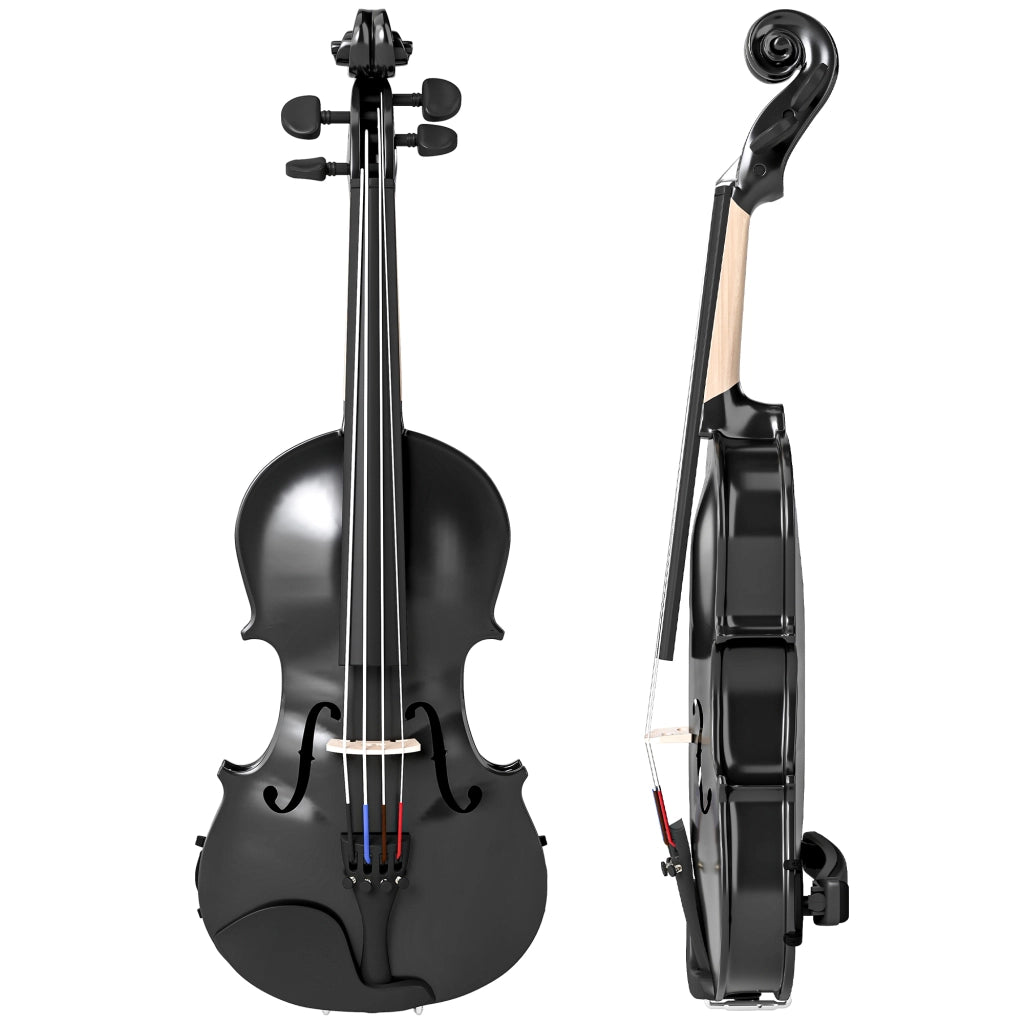 Violino Legno di Abete Acero ¨C Minimal ¨C Nero con Custodia Arco Spalliera Pece