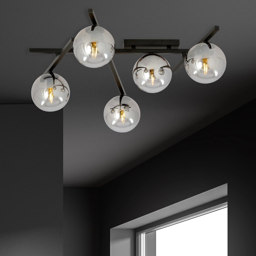 Lampadario Emibig SMART 5 nero/grafite 5xE14 dimmer