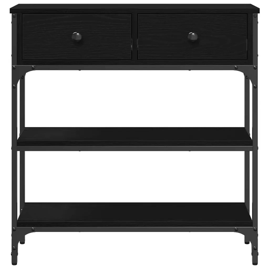 Tavolo consolle Rovere Nero 72.5 x 25 x 75 cm Legno multistrato 863521