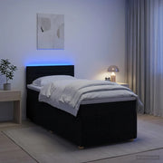 Letto box spring con materasso Nero 100 x 200 cm Tessuto 3452857