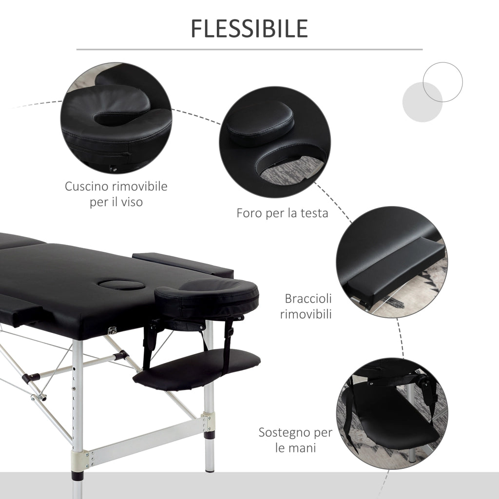 Lettino Massaggio Pieghevole ¨C Minimal ¨C Nero