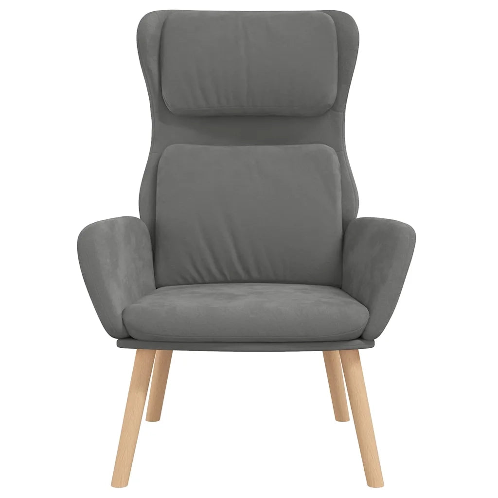 Poltrona | Sedia Relax Grigio Scuro in Velluto