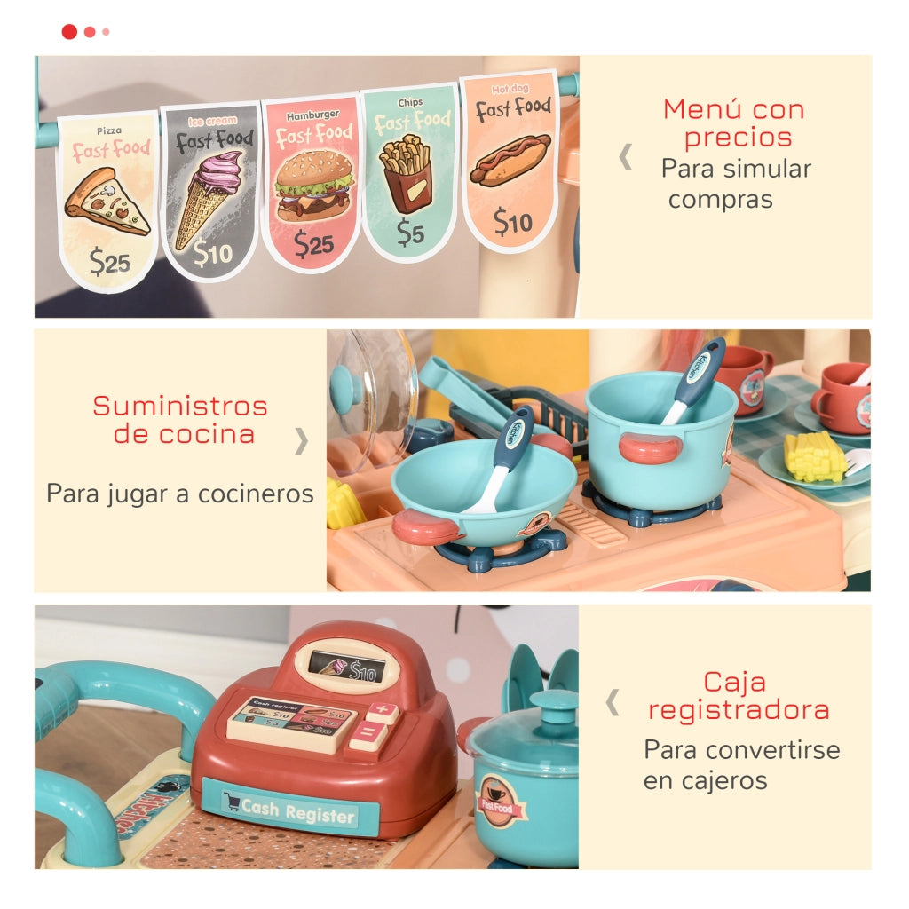 Cucina Giocattolo per Bambini ¨C Minimal ¨C 80x33x91 cm Multicolore
