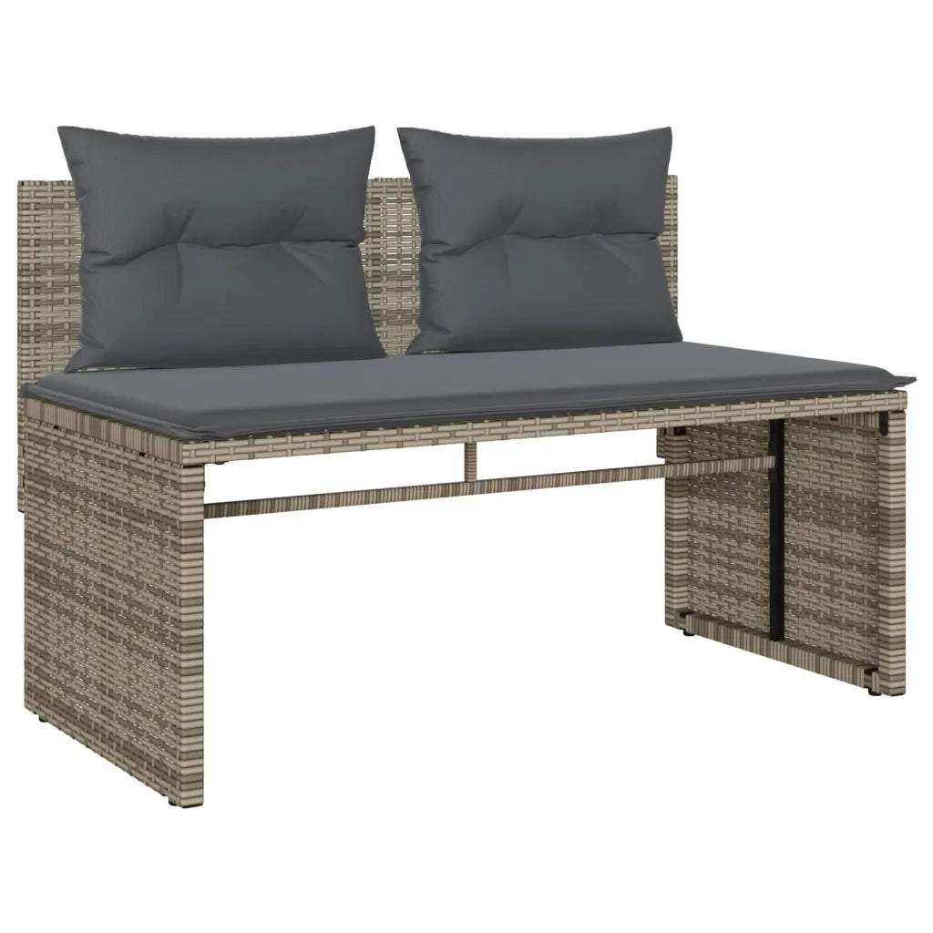 Set Divani da Giardino 4 pz con Cuscini in Polyrattan Grigio 4003880