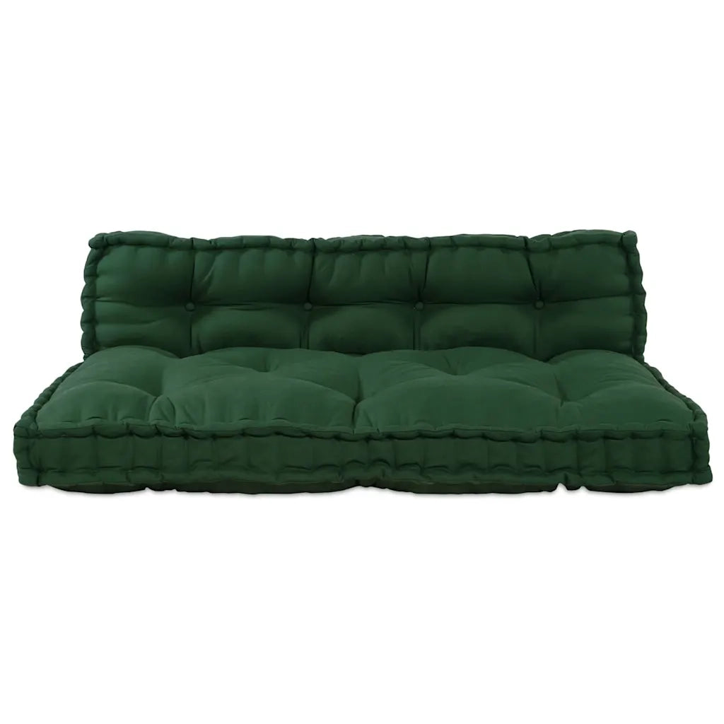 Cuscino per Divano Pallet 2 pcs Verde 120 x 80 x 38 cm Tessuto 4019090