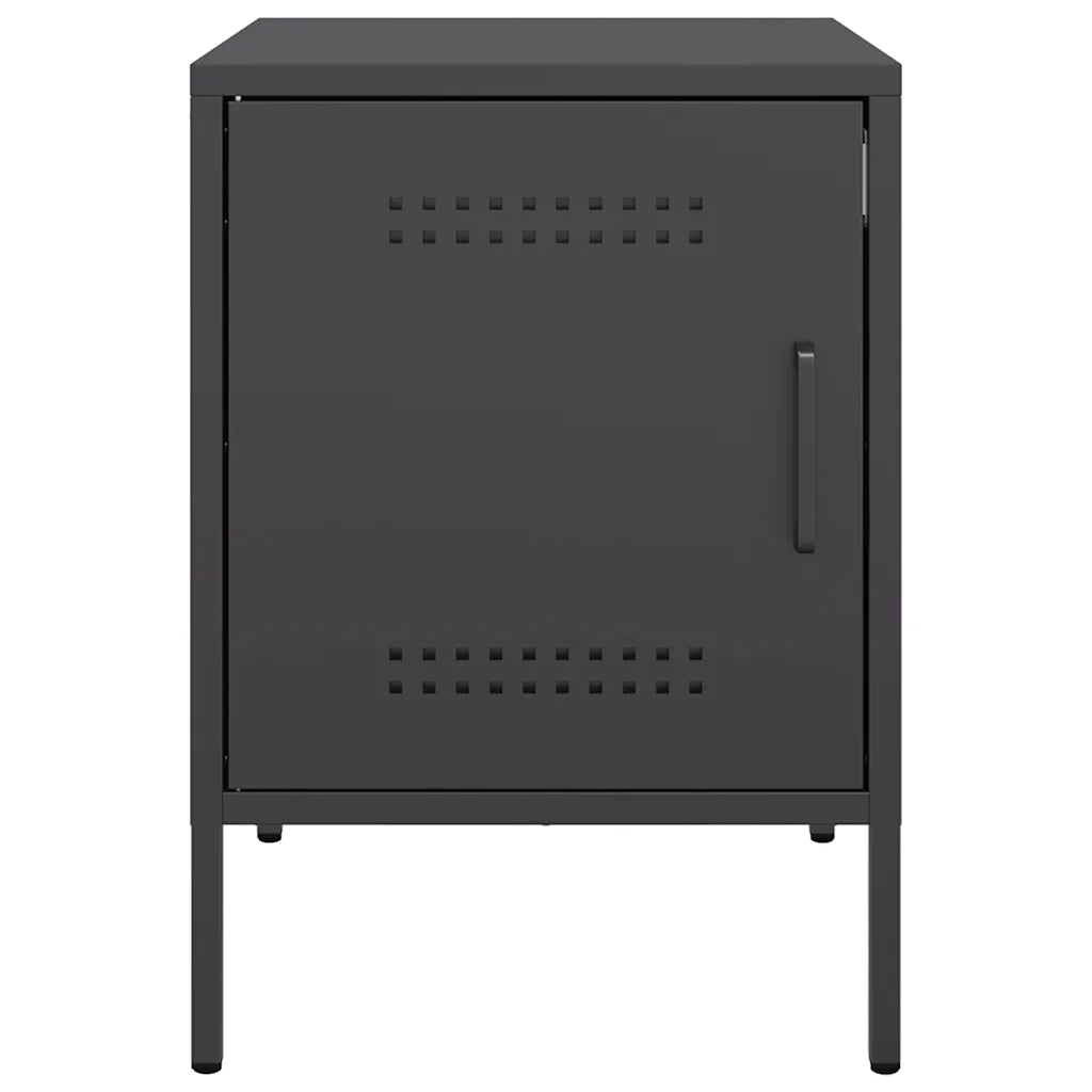 Comodino Nero 36x39x50,5 cm in Acciaio 842910
