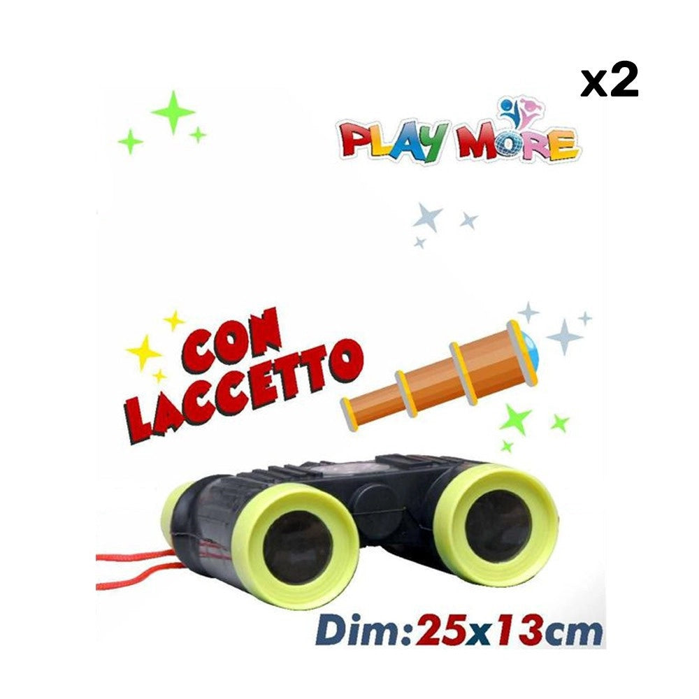Trade Shop - 2 Pezzi Binocolo Per Bambini Gioco Maschera Carnevale Avventura Caccia Al Tesoro -
