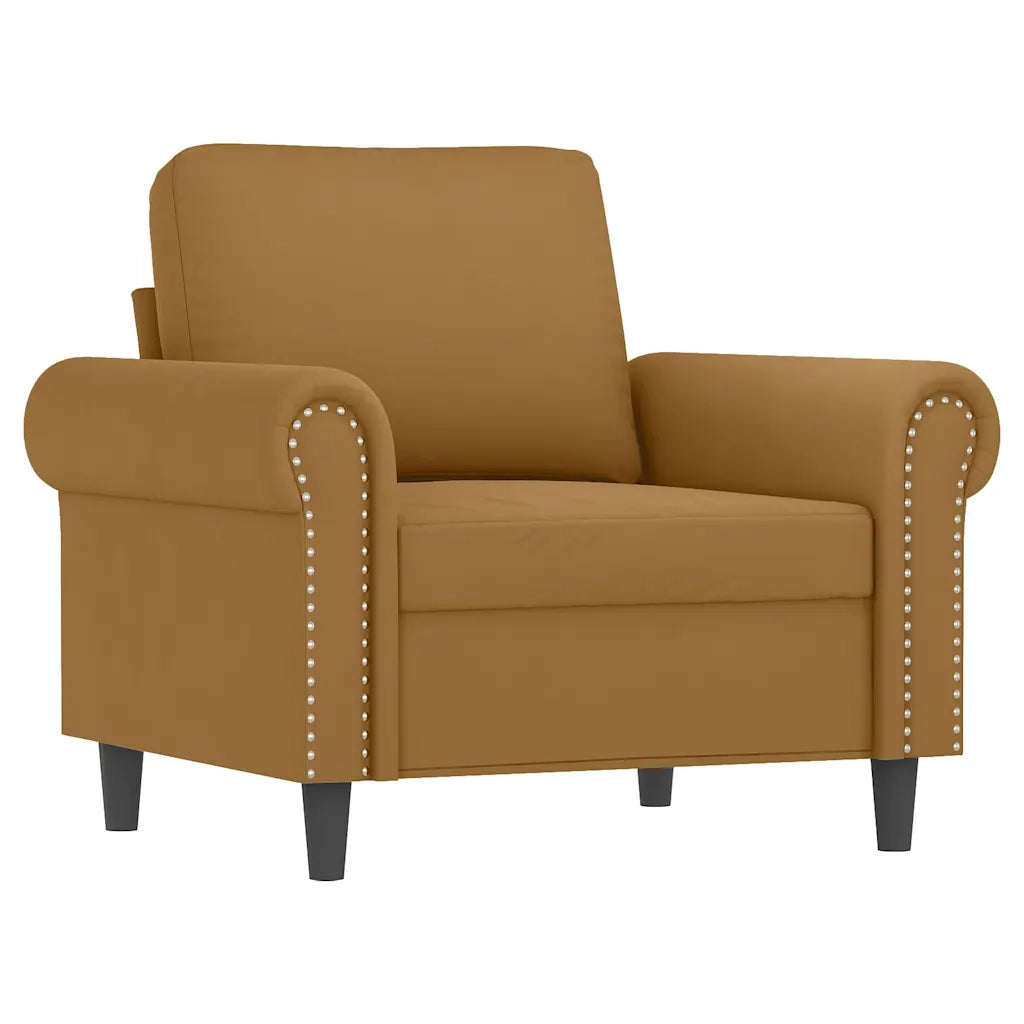 Set di Divani 3 pz con Cuscini Marrone in Velluto 3202177