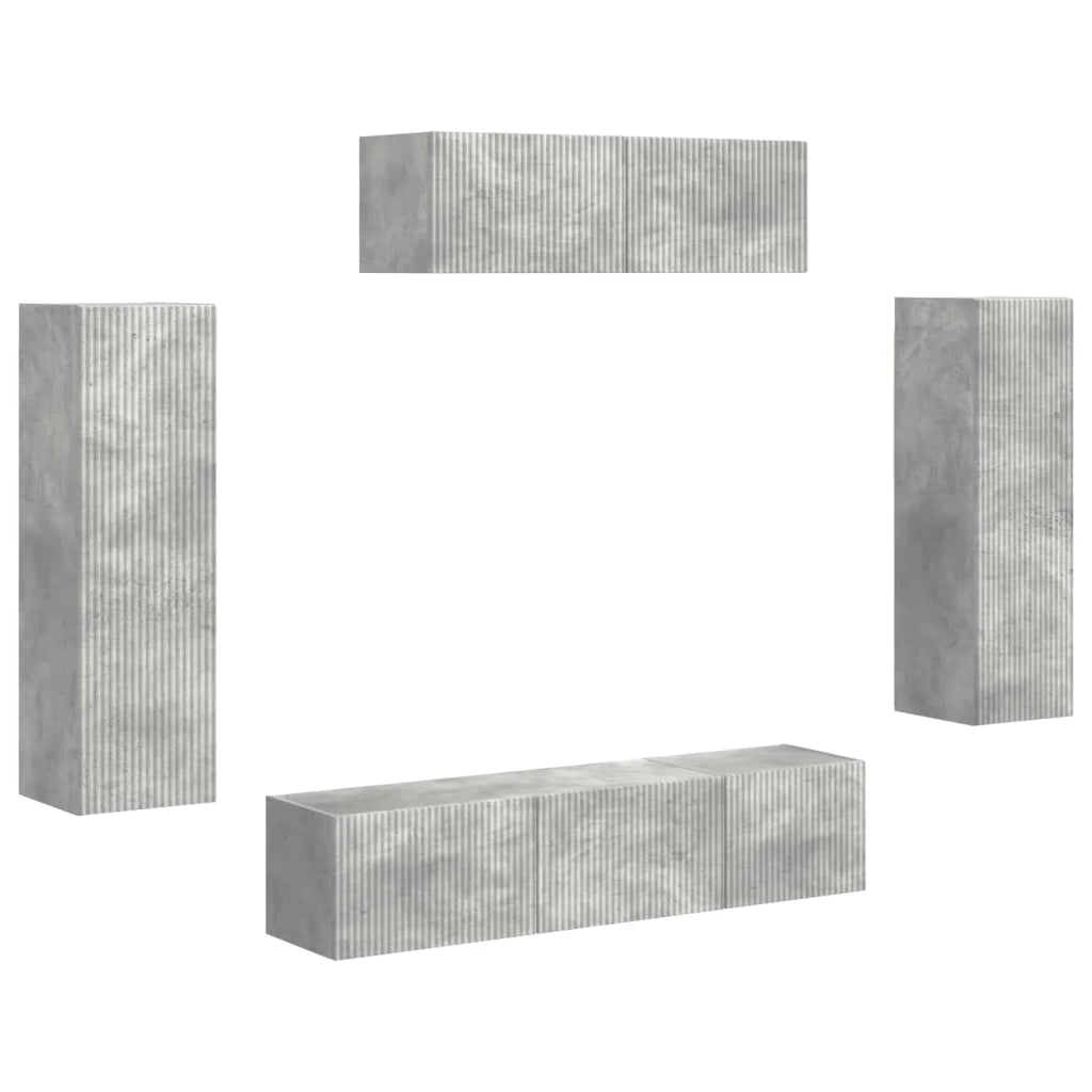 Mobile TV 5 pcs Grigio cemento 3409171