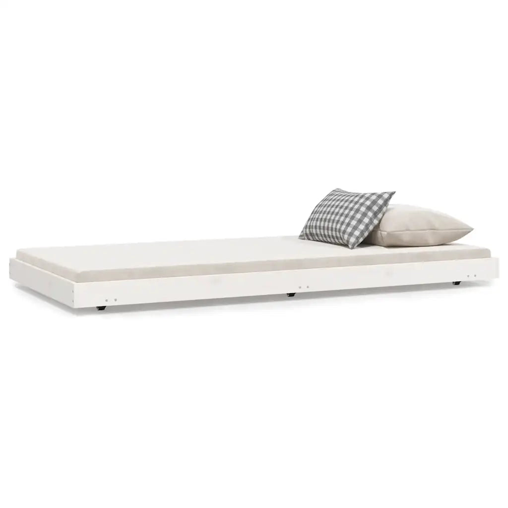 Letto singolo | Letto per adulti | Letto senza Materasso Bianco 90x190 cm in Legno Massello Pino