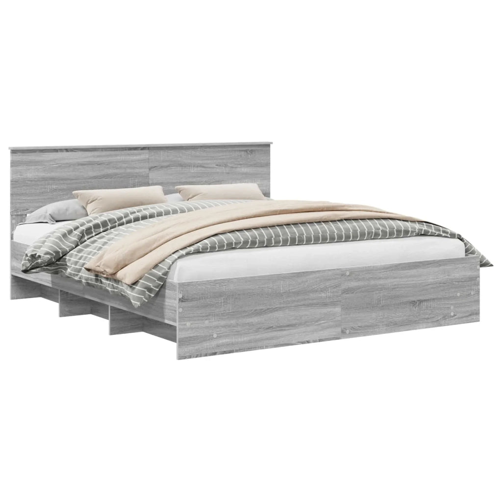 Struttura del letto con testiera Grigio Sonoma 180 x 200 cm 3408828
