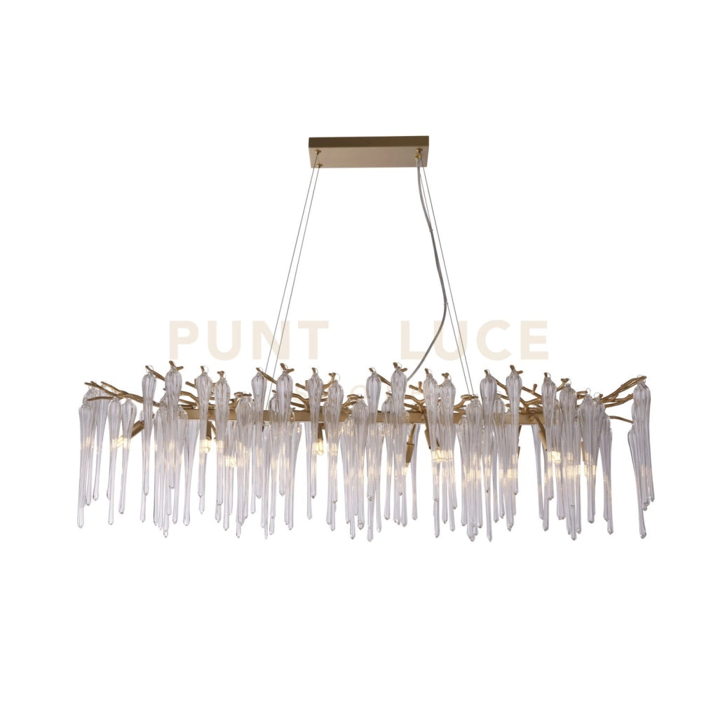 Heritage 10Lt Diner Bar Pendant, metallo dorato e vetro trasparente