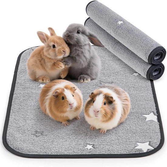 Pads per cavia - assorbenti - impermeabili - con imbottitura di fleece - stella - protezione dal freddo - lettiera per animali domestici