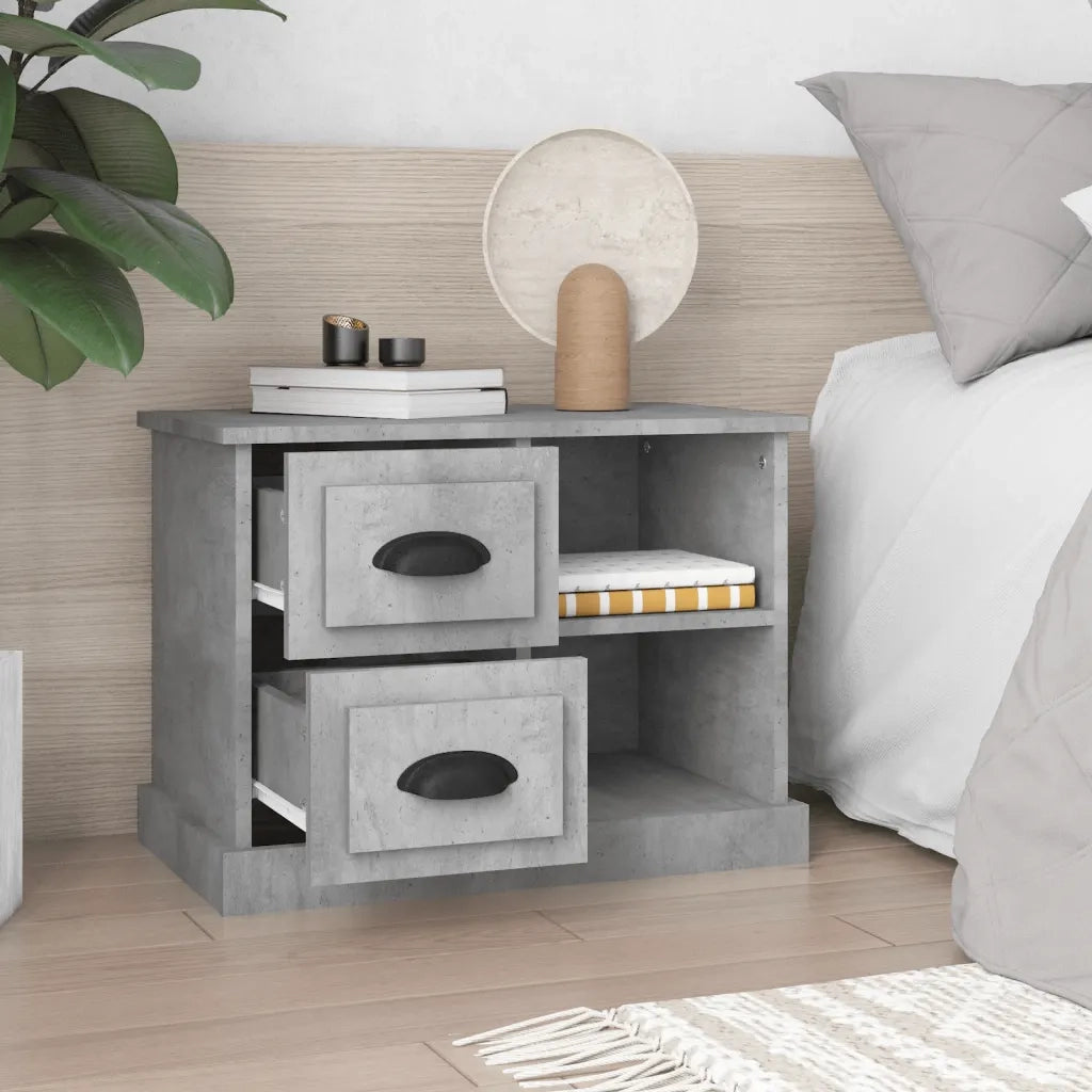 Comodino-Tavolino da notte Grigio Cemento 60x35,5x45 cm