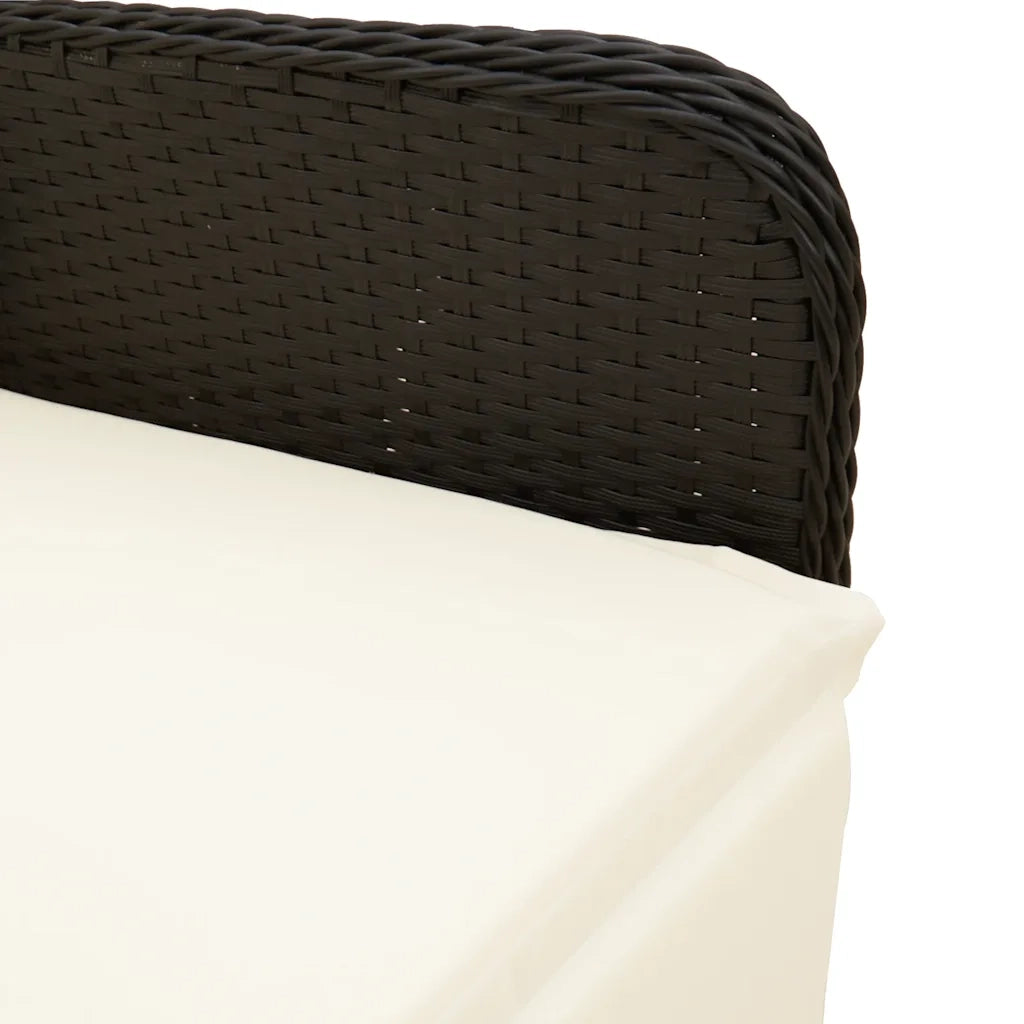 Set Bistrò da Giardino 9 pz con Cuscini in Polyrattan Nero 3276983
