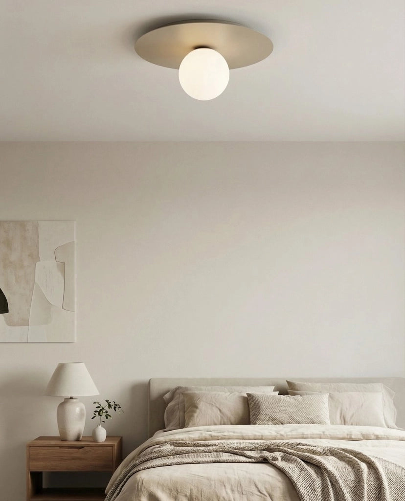 Lampada da soffitto SOLAR 1xE14 sfera vetro beige Emibig