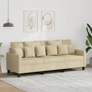 Divano a 3 Posti-Sofa 3 Posti Crema 180 cm in Tessuto 238386