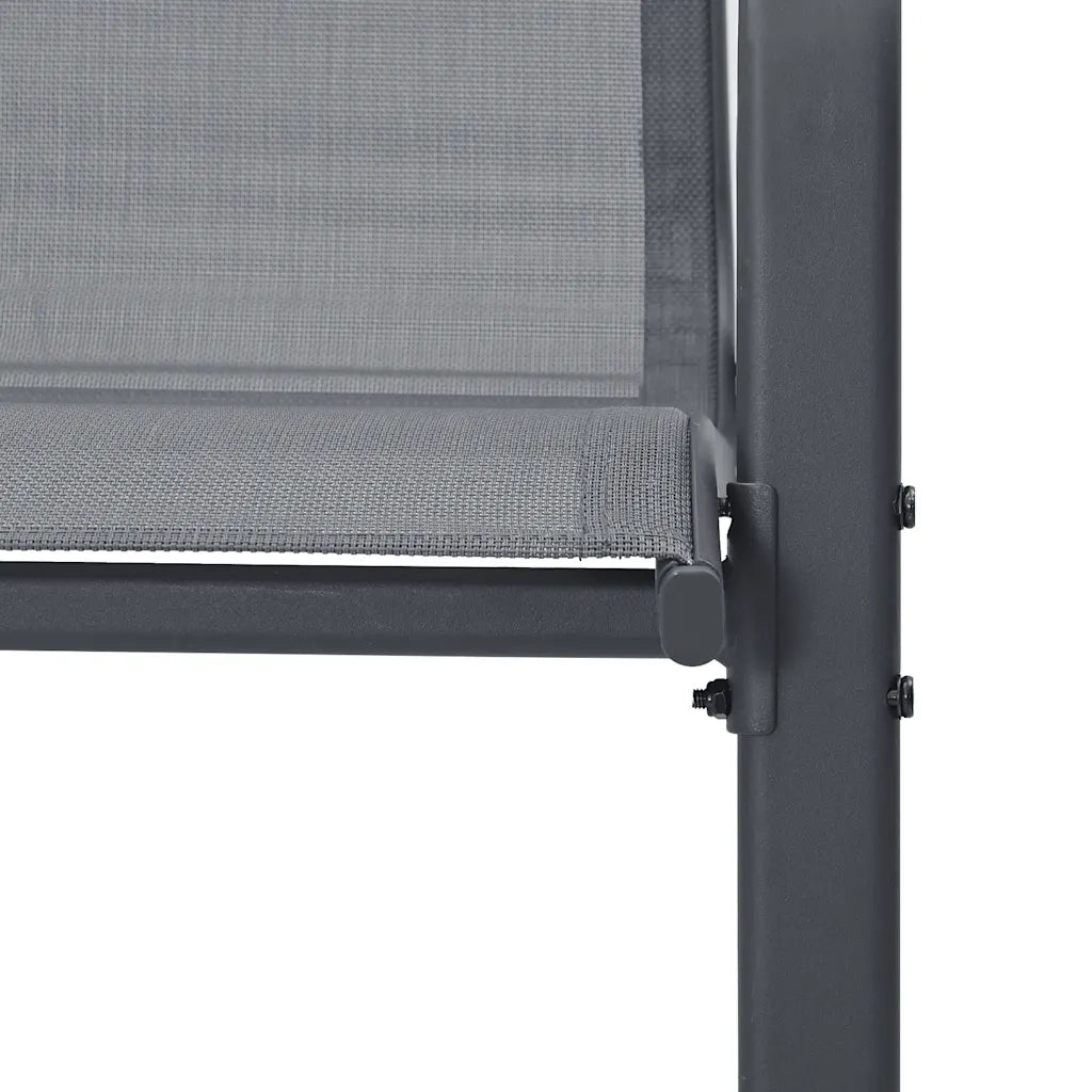 Sedie da Giardino Impilabili 6 pz in Tessuto Textilene Grigio 318784