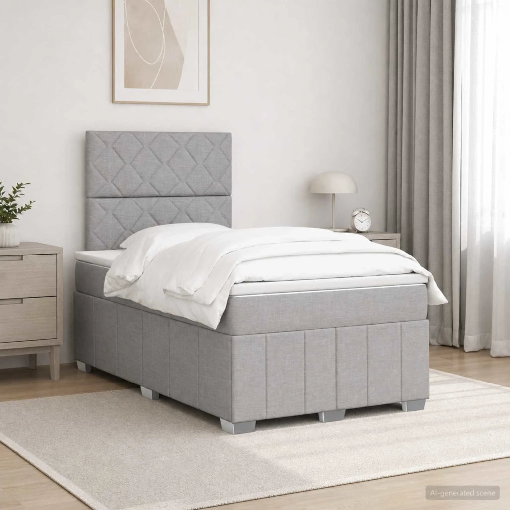 Letto box spring con materasso Grigio Chiaro 120 x 190 cm 3454099