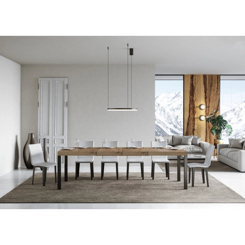 Tavolo allungabile 180/440x90 cm Everyday Premium telaio Antracite - Quercia Natura