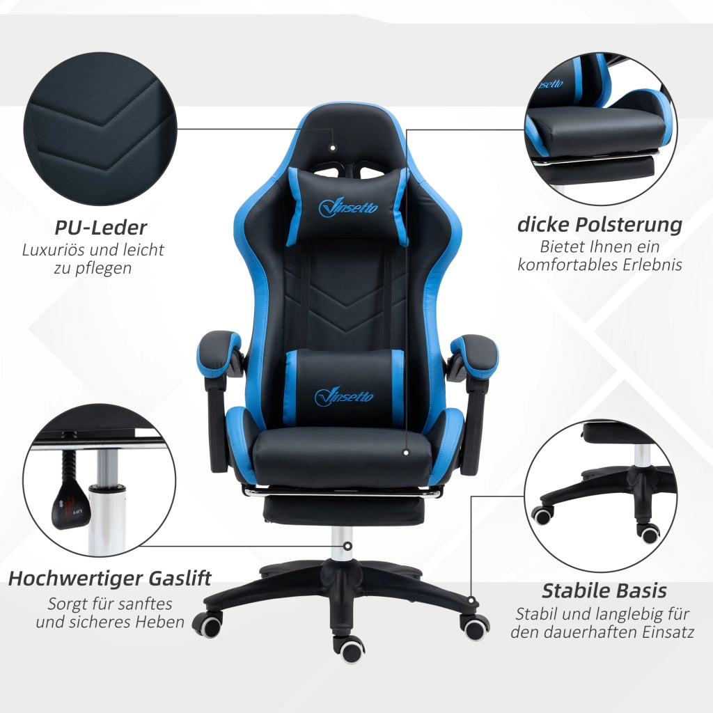 Sedia da Gaming ¨C Minimal ¨C Blu e Nero