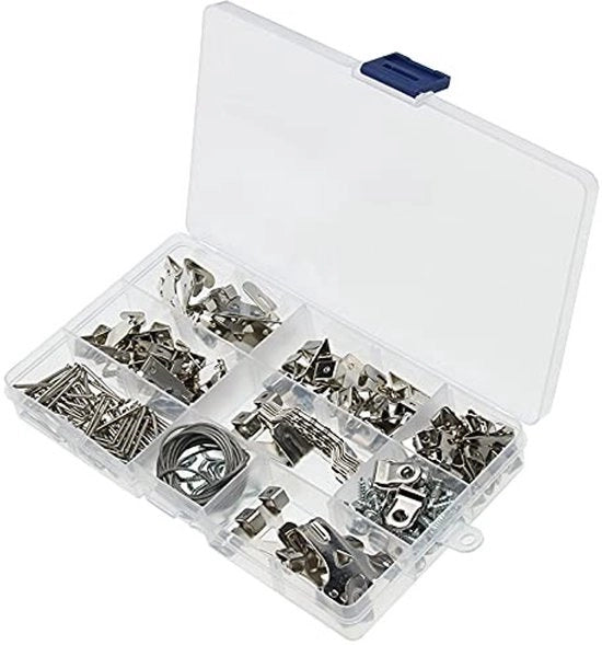 Kit di appoggio fotografico per parete 230 pezzi - Attrezzatura per appoggio fotografico - Assortimento di appoggio fotografico per parete - Ganci per specchi - Ganci per orologi - Ganci per opere d'arte - Kit di appoggio fotografico per parete