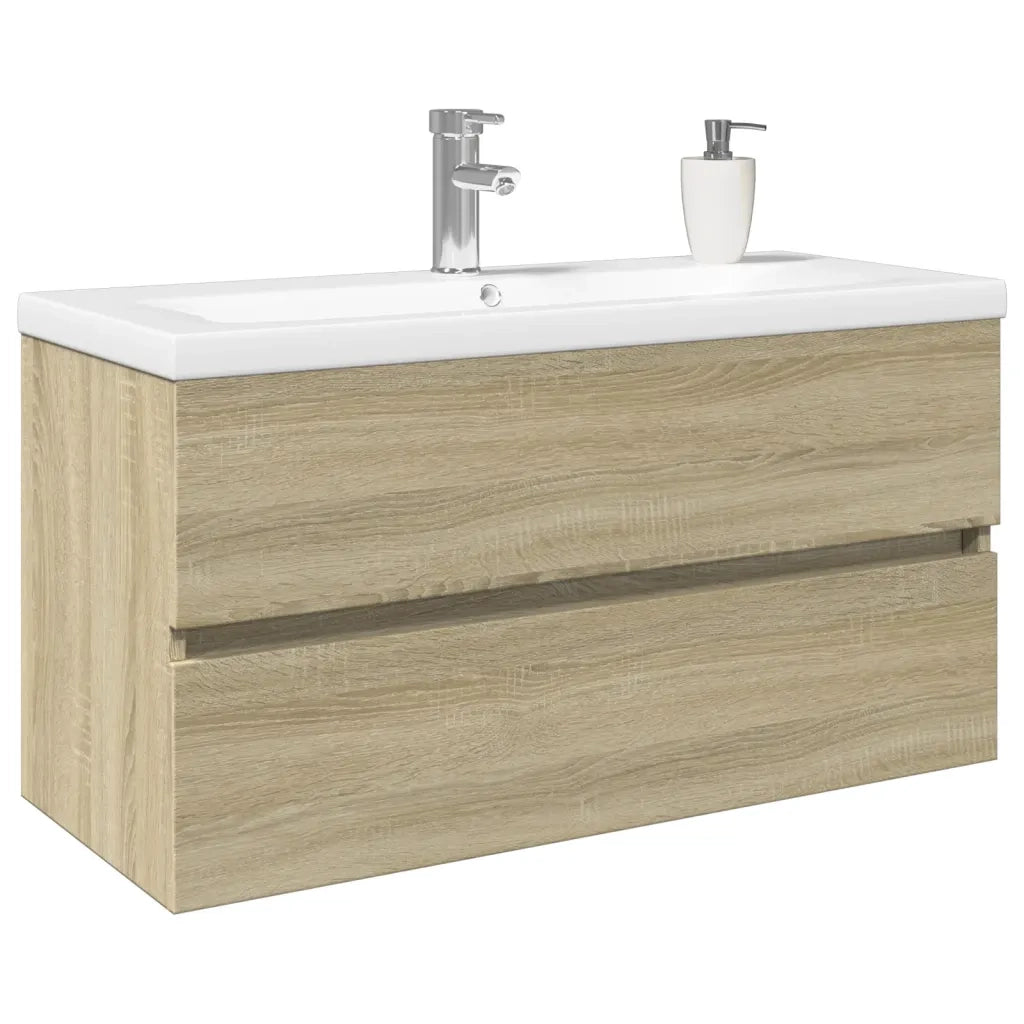 Set Mobili da Bagno 2 pz in Ceramica e Legno Multistrato 3307660