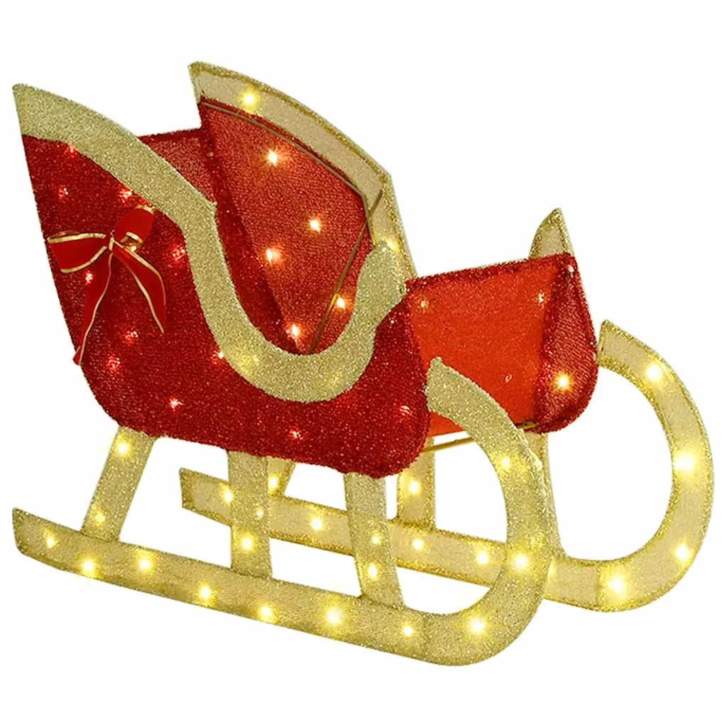 Slitta trainata da renna con 200 LED Bianco caldo Tessuto 42019082