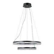 Lampada sospesa Barlo 2 anelli LED nera Italux
