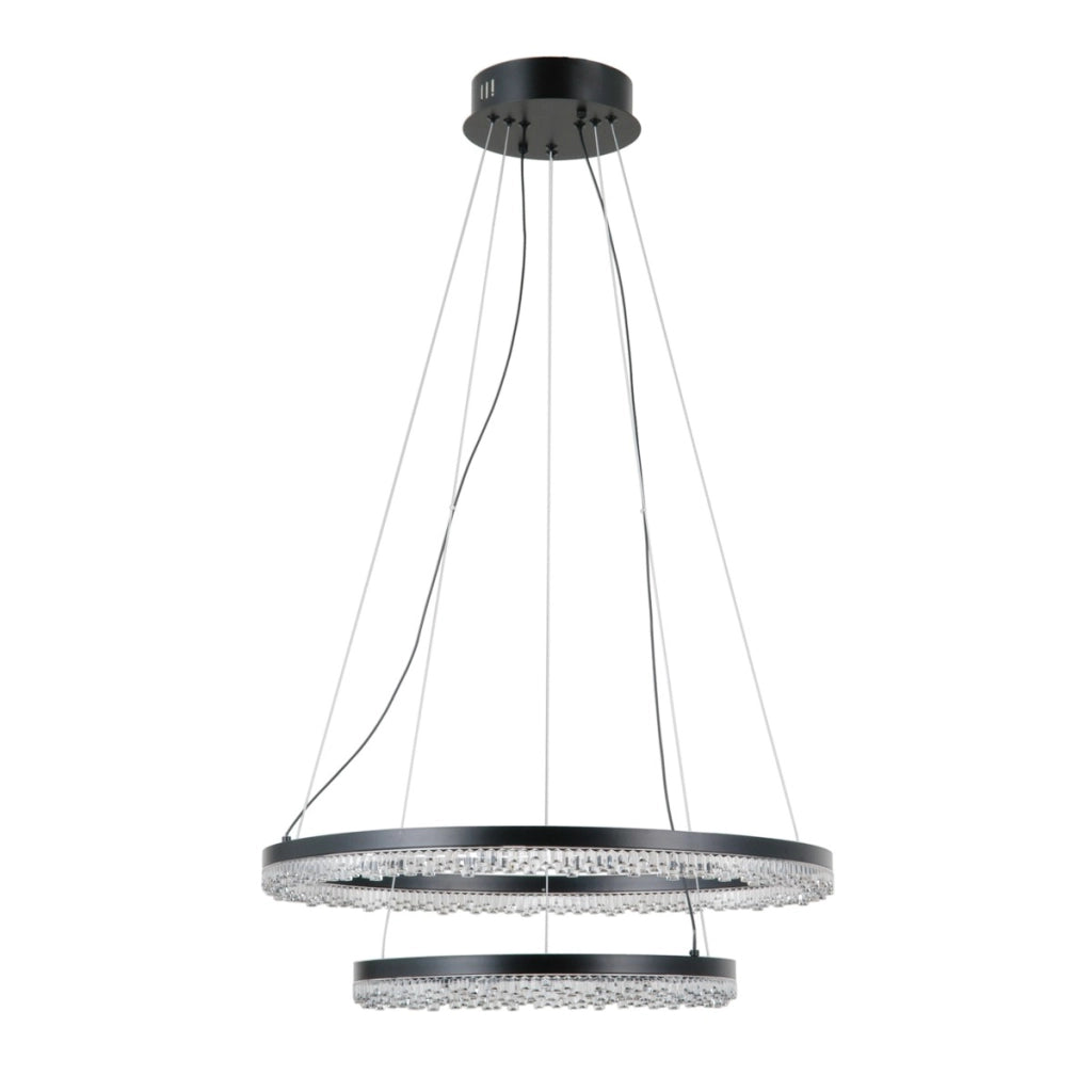 Lampada sospesa Barlo 2 anelli LED nera Italux