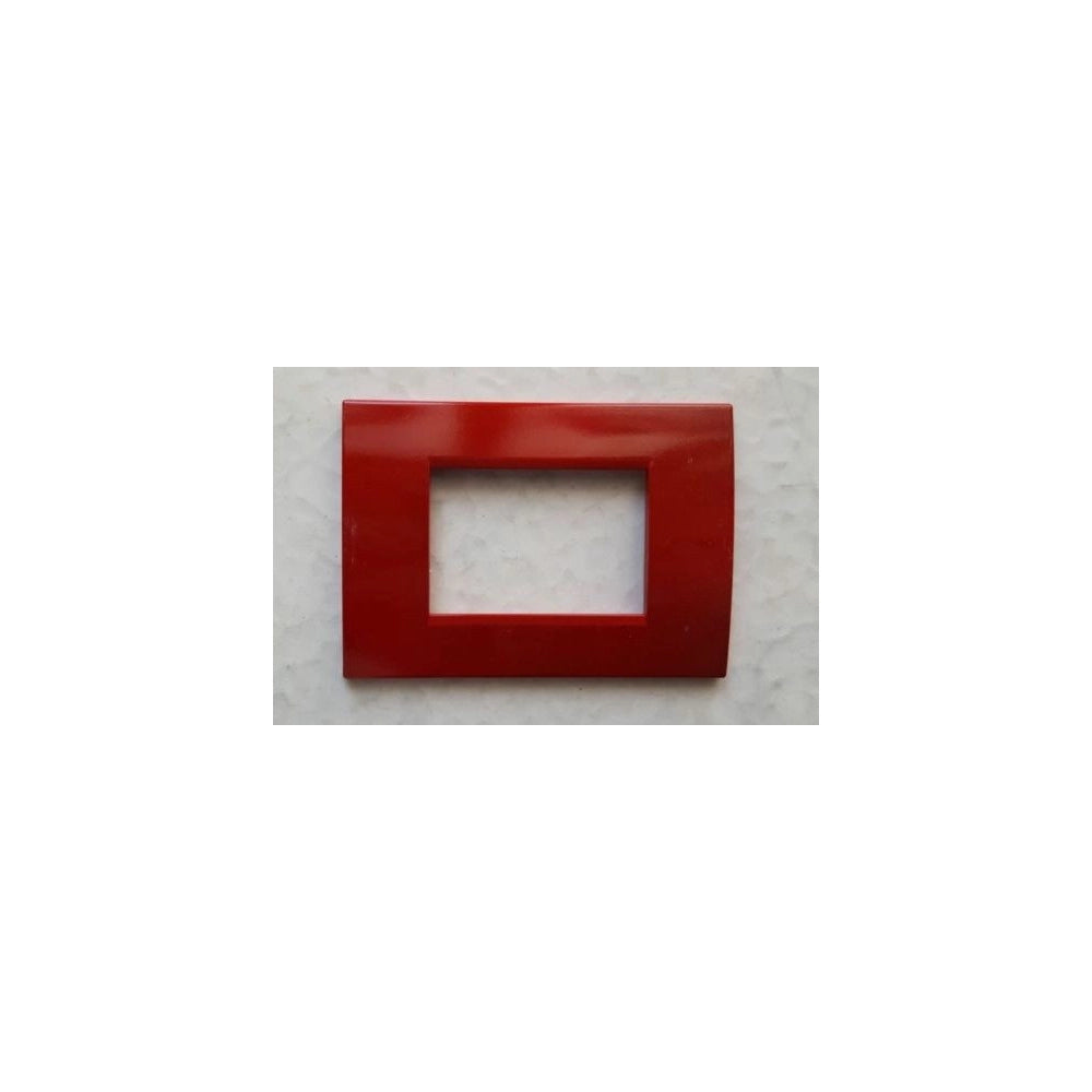 Trade Shop - Placca Placche Placchete Compatibili Living Light In Abs 3 4 7 Posti Colorate - Rosso -4 Fori     -