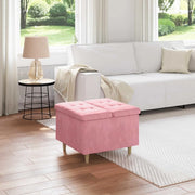 Pouf contenitore con cuscino Rosa 60 x 60 x 45 cm Velluto 876828