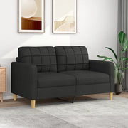 Divano a 2 Posti-Sofa 2 Posti Nero 120 cm in Tessuto 662563