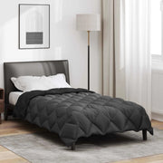 Duvet Invernale Nero e antracite 155 x 220 cm Microfibra 42025723