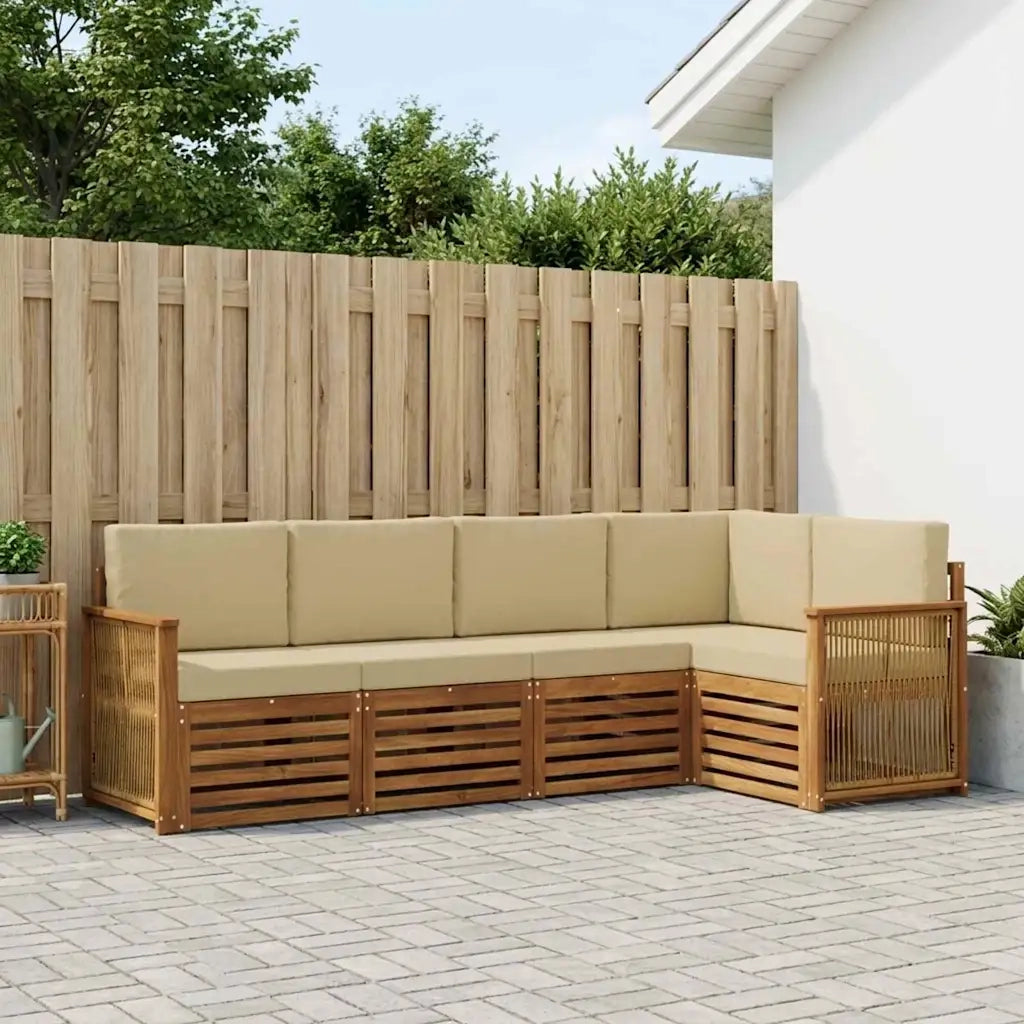 Set divano sezionale con cuscino 4 pcs Naturale 3384359