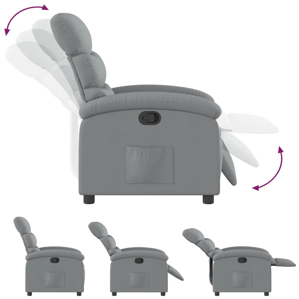 Poltrona reclinabile in Tessuto Grigio Chiaro 3205804