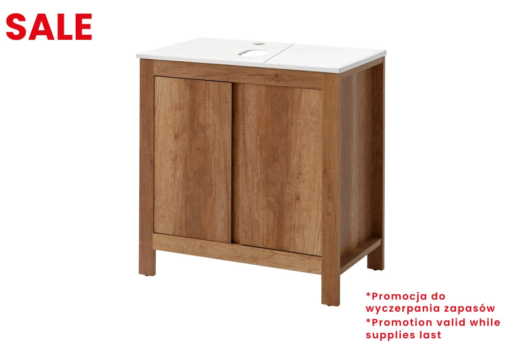 Set mobili bagno 80 cm con piano Classic Oak 80 x 1401 x 46 cm