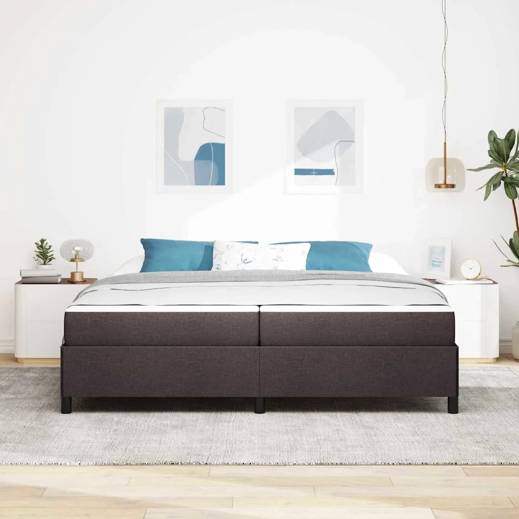 Letto a molle con materasso Marrone Scuro 200 x 200 cm Tessuto 3398888