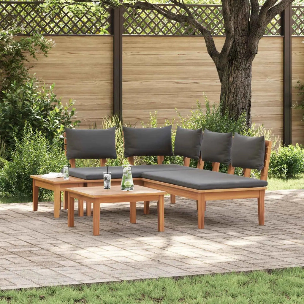 Set Divano da Giardino 4 pcs Marrone e Grigio 3356865